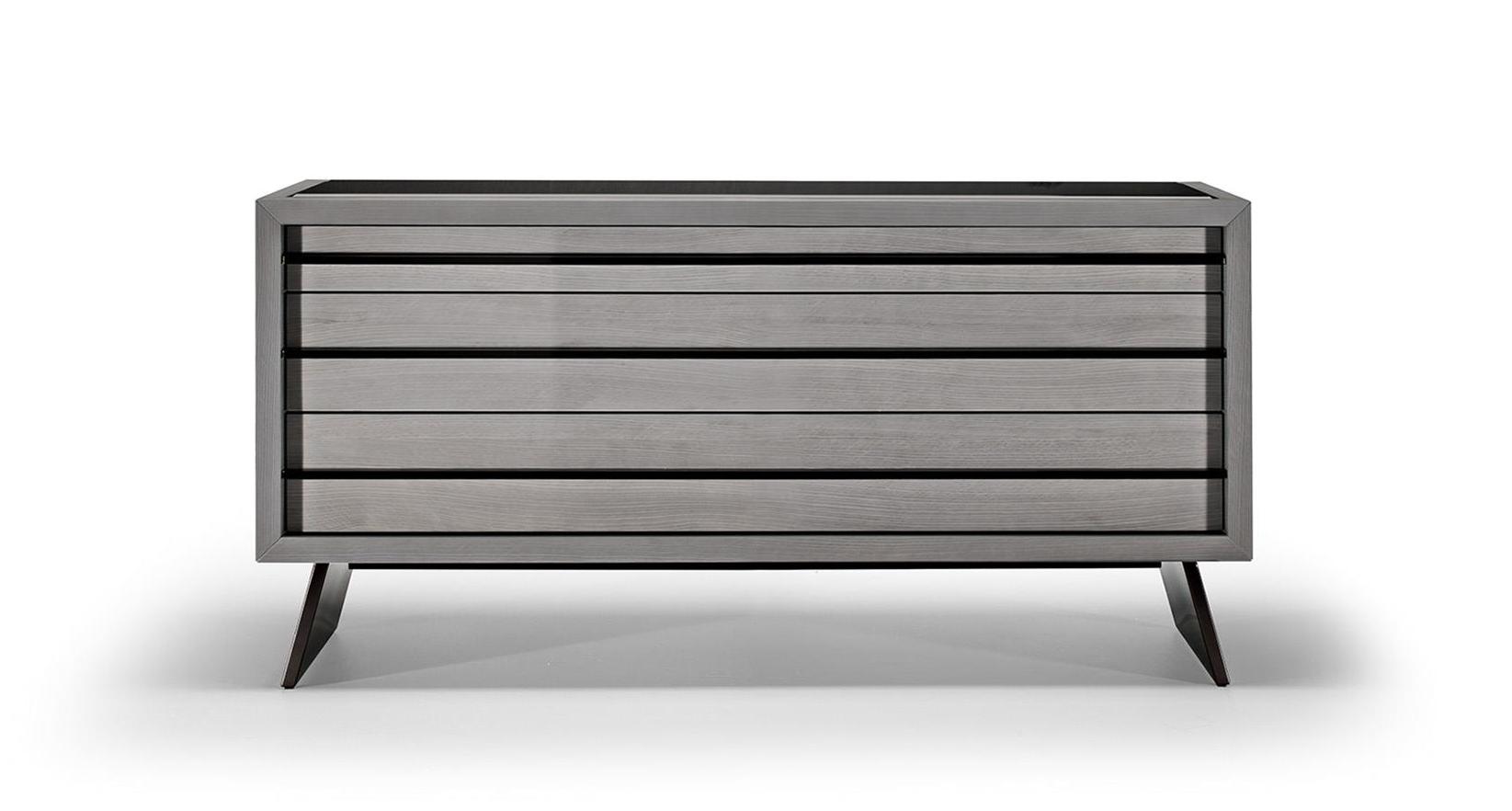 Vintage Gloss Kommode mit drei Schubladen und Metallgriff