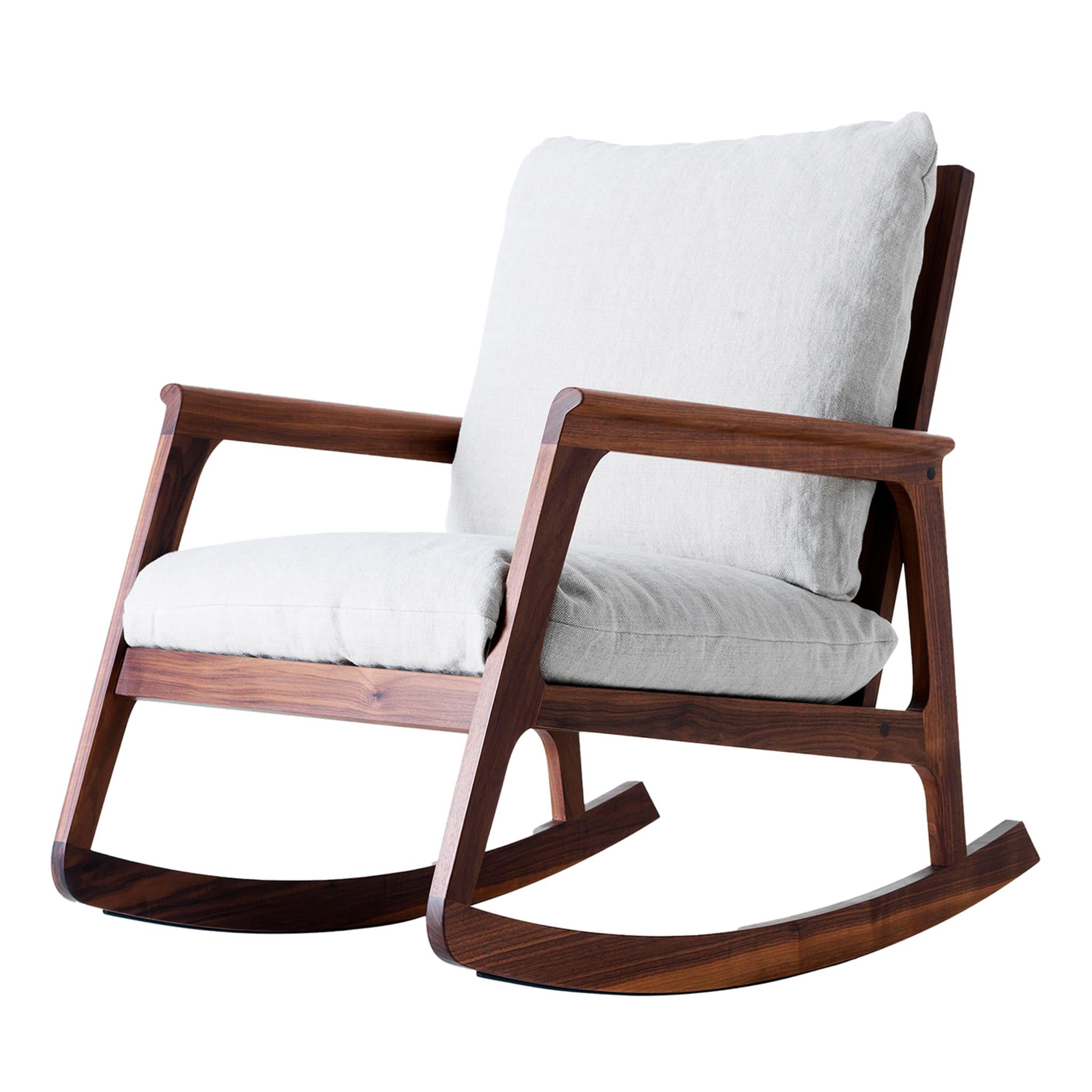 Momento Brauner Schaukelstuhl | Polster: Linen BEL-LINO G077 11