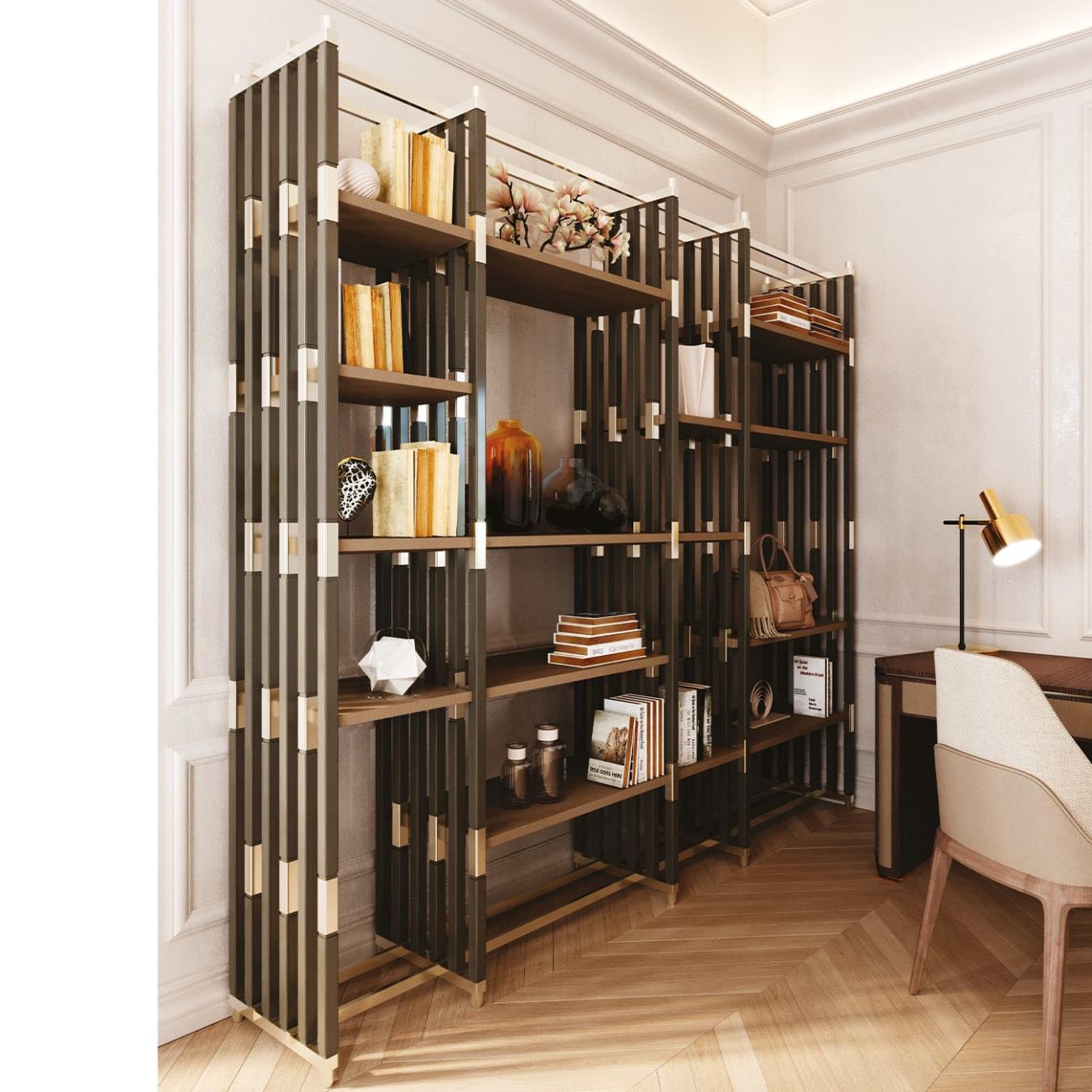 Ponya Modulares italienisches Bücherregal | Fertigstellung: Glänzend lackiert | Konfiguration: C