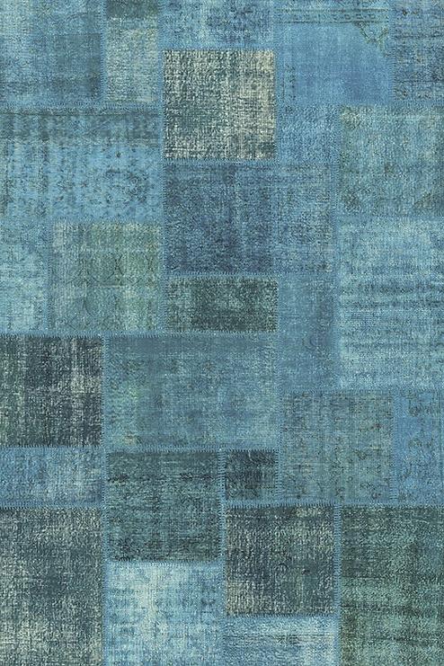 Dunkeltürkis Patchwork Teppich | Größe: 300 x 400 cm