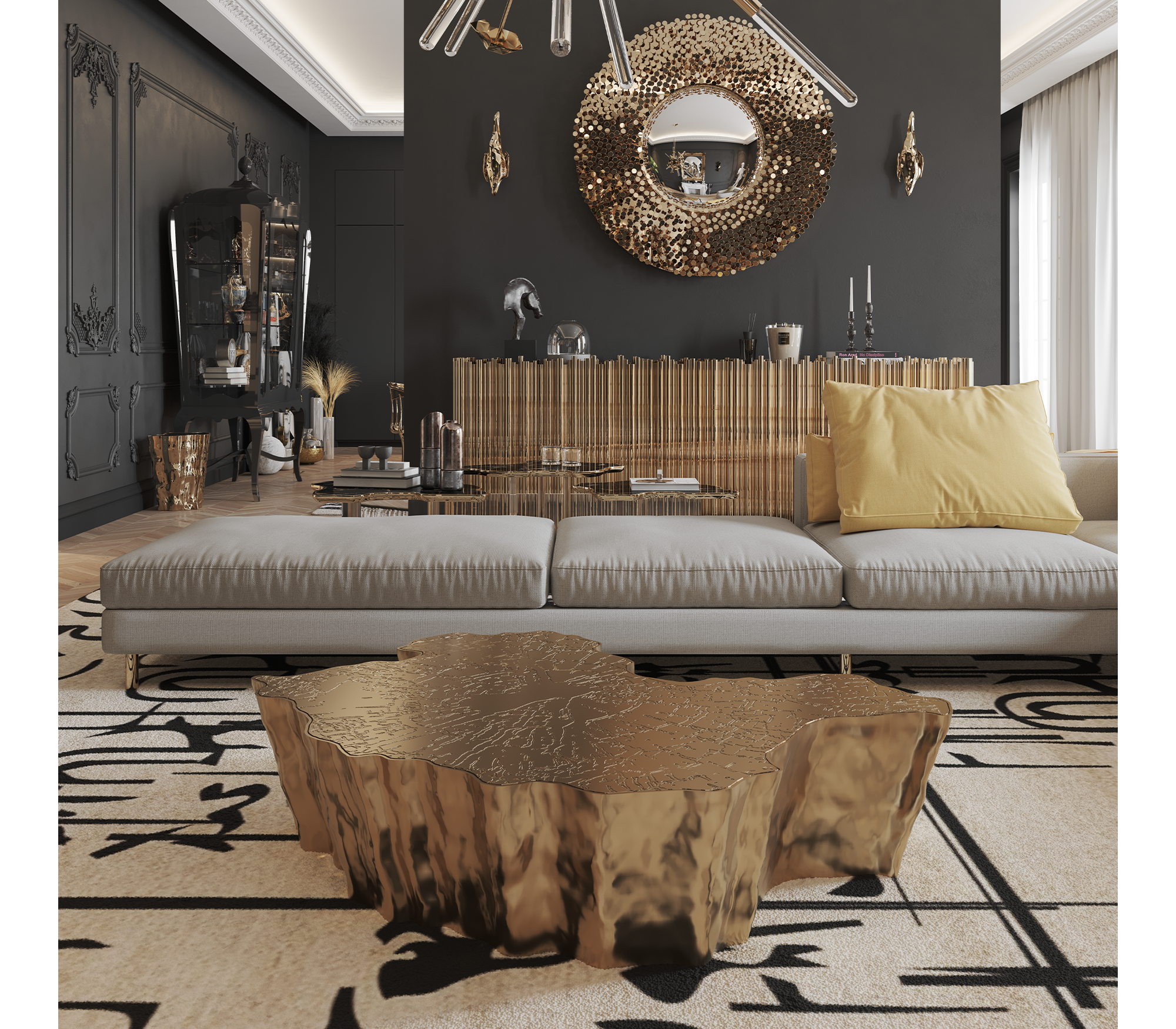 Paradise Calacatta‑Couchtisch | Dimensions: B 123 x T 102 x H 30 cm