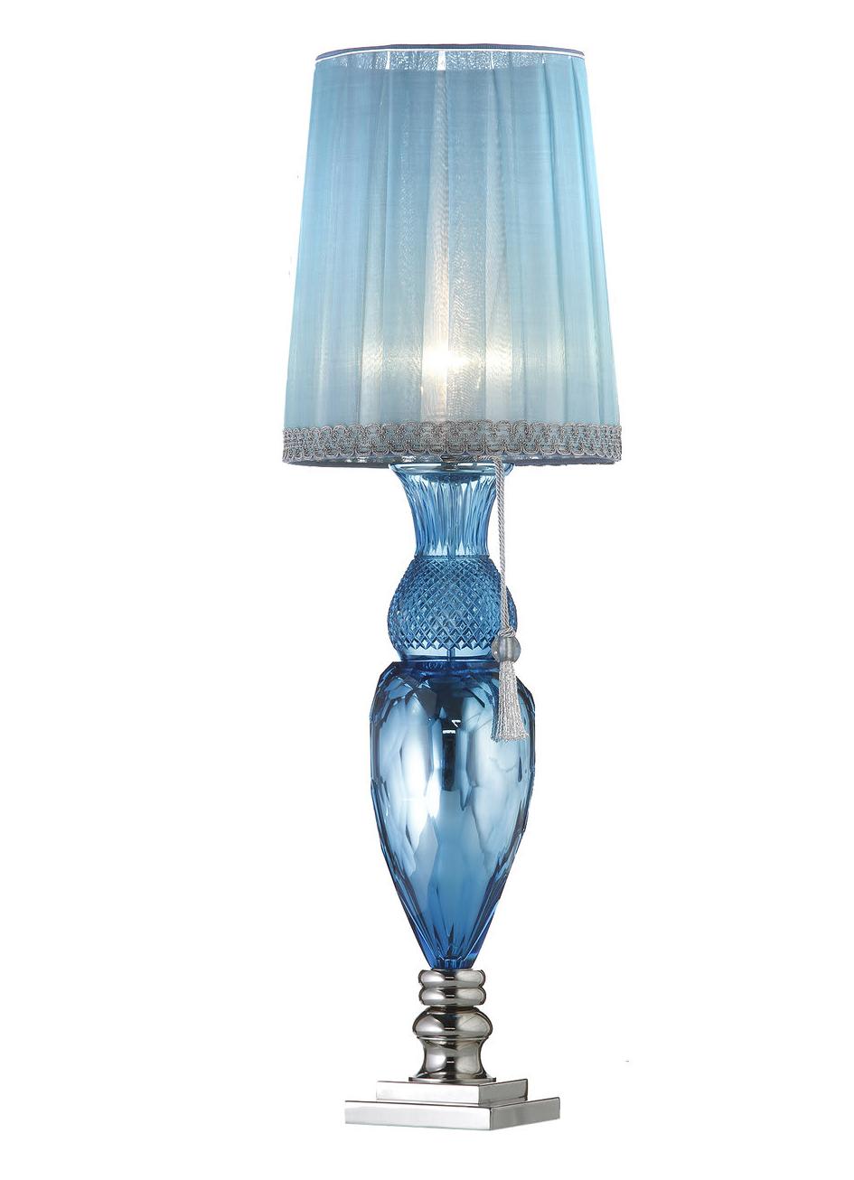 Blaue Florentine Kristall-Tischlampe