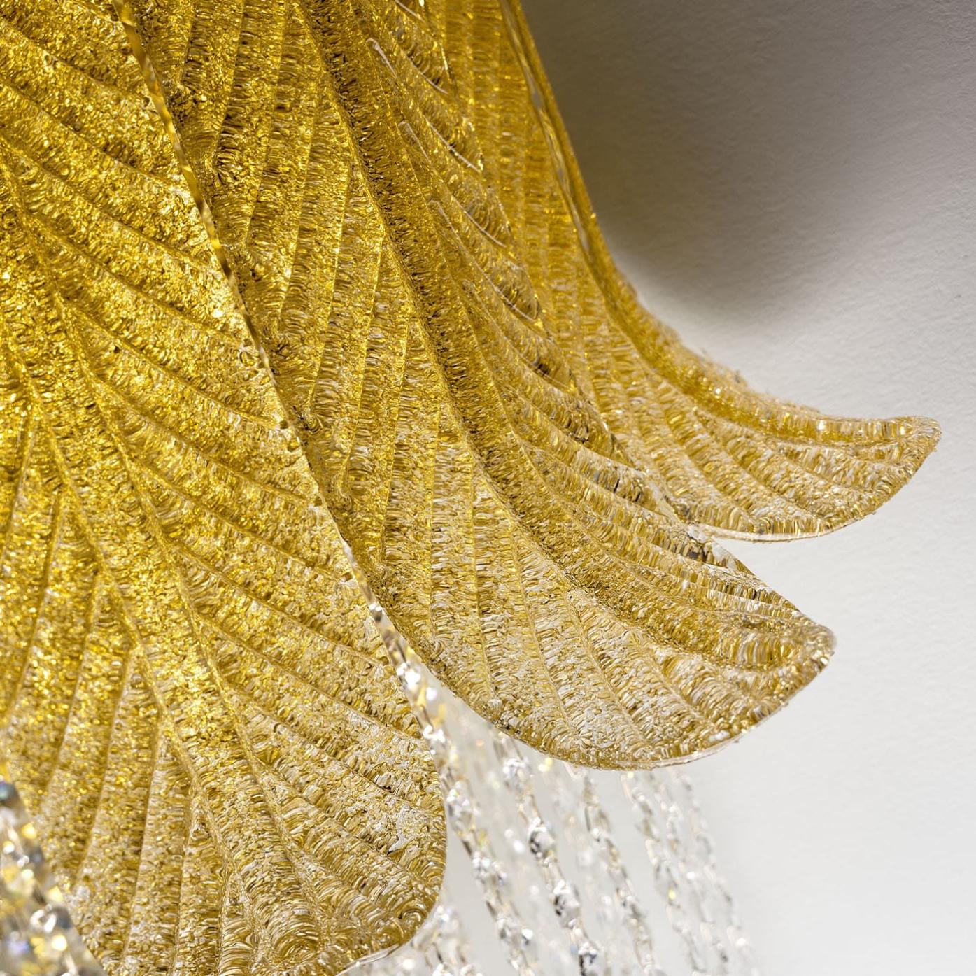 Murano-Blatt-Wandleuchte mit Goldakzenten