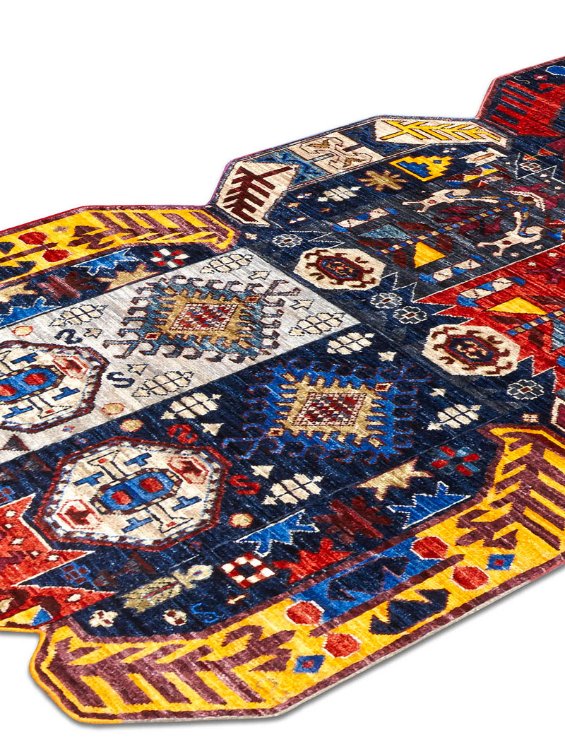 Multishape Color auf Dunkelblau 122 × 183 cm Teppich | Größe: 122 x 183 cm