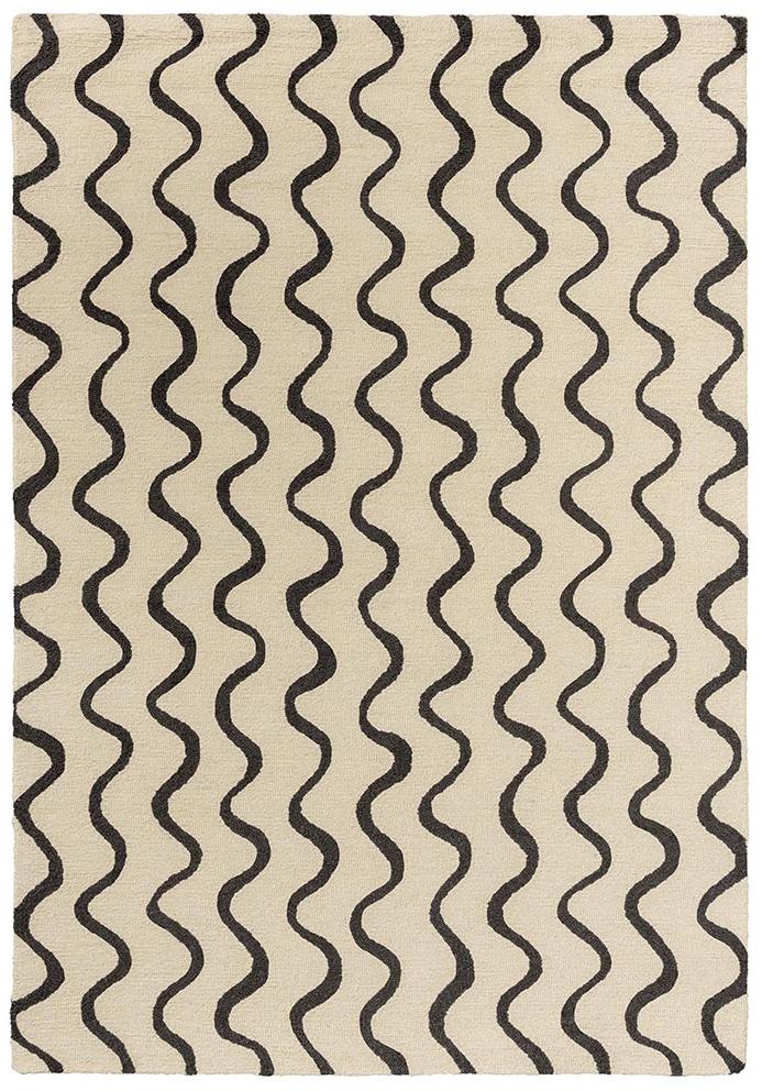 Ribbon Charcoal Teppich | Größe: 120 x 180 cm