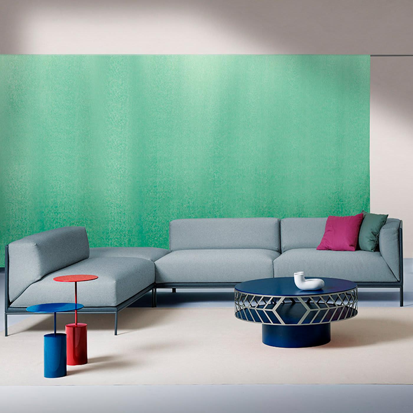 Cocktail Rund blauer Beistelltisch