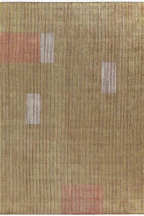 Handgewebter Viskose-Linien Teppich
