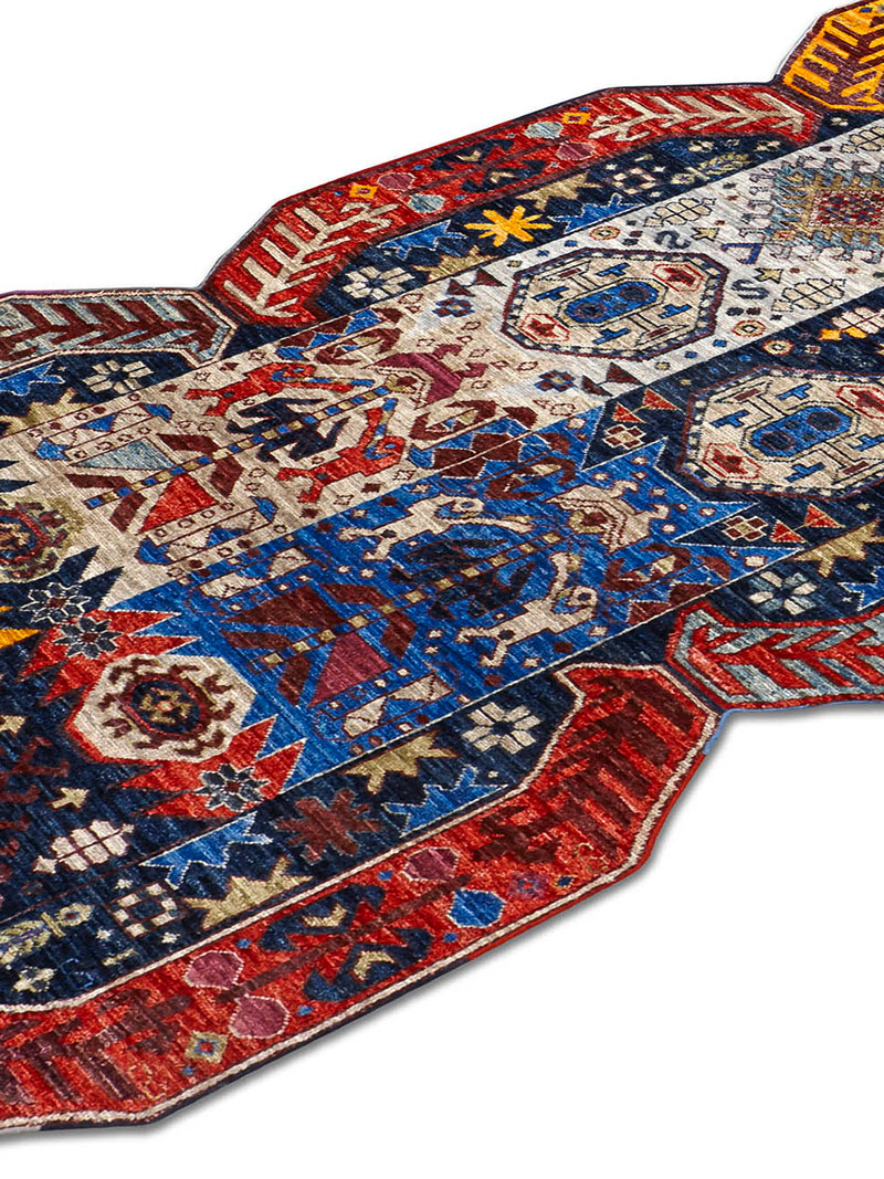 Multishape Color auf Dunkelblau 120 × 300 cm Teppich