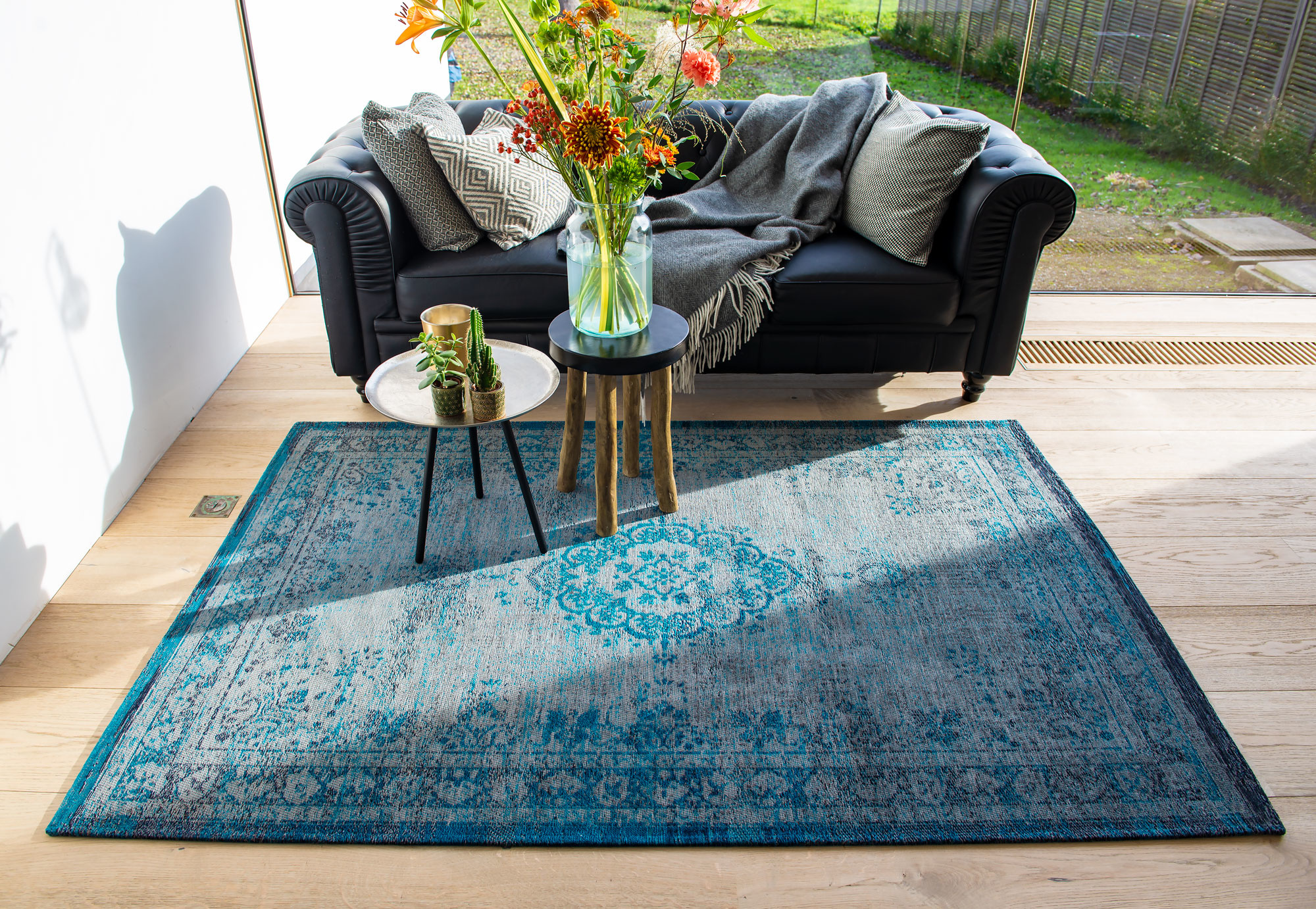 8255 Grey Turquoise Teppich | Größe: 80 x 150 cm