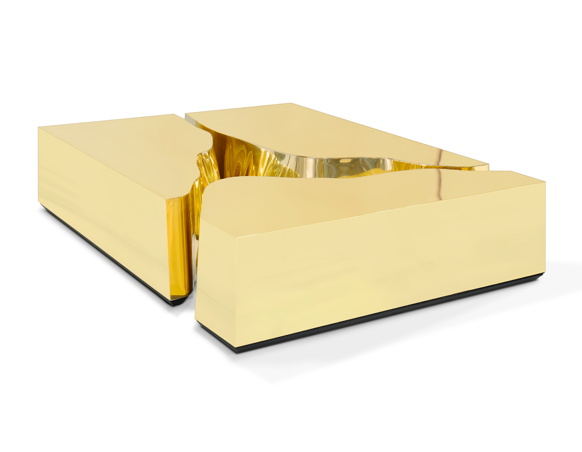 Fissure Blattgold Couchtisch