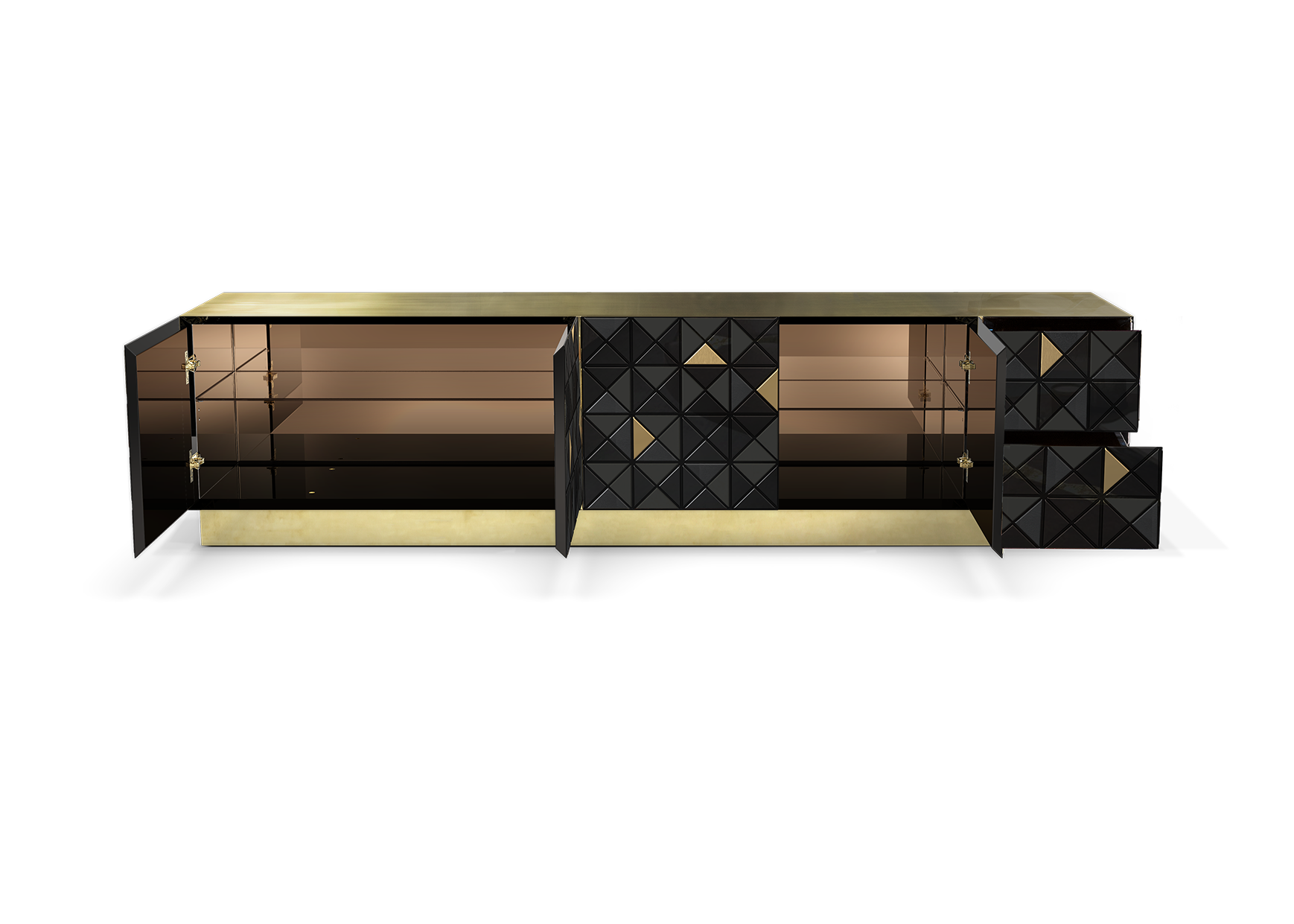 Mosaic Schwarz‑Gold TV‑Schrank