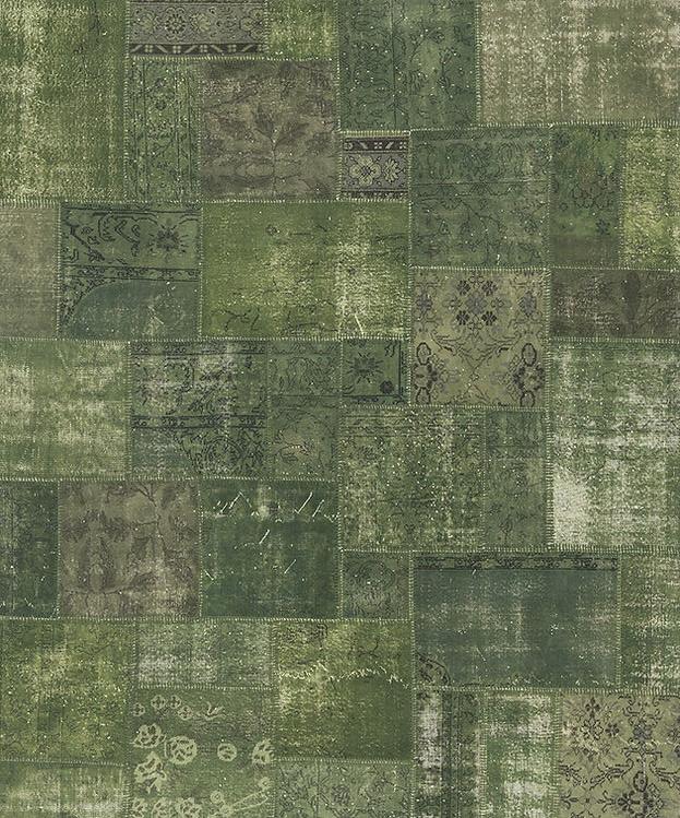 Grün Patchwork Teppich | Größe: 275 x 365 cm