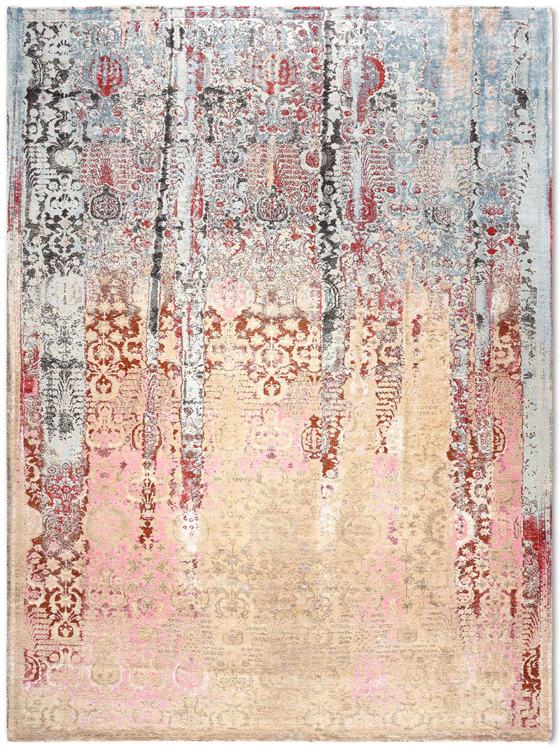 Woods Aqua auf Beige Teppich | Größe: 170 x 240 cm