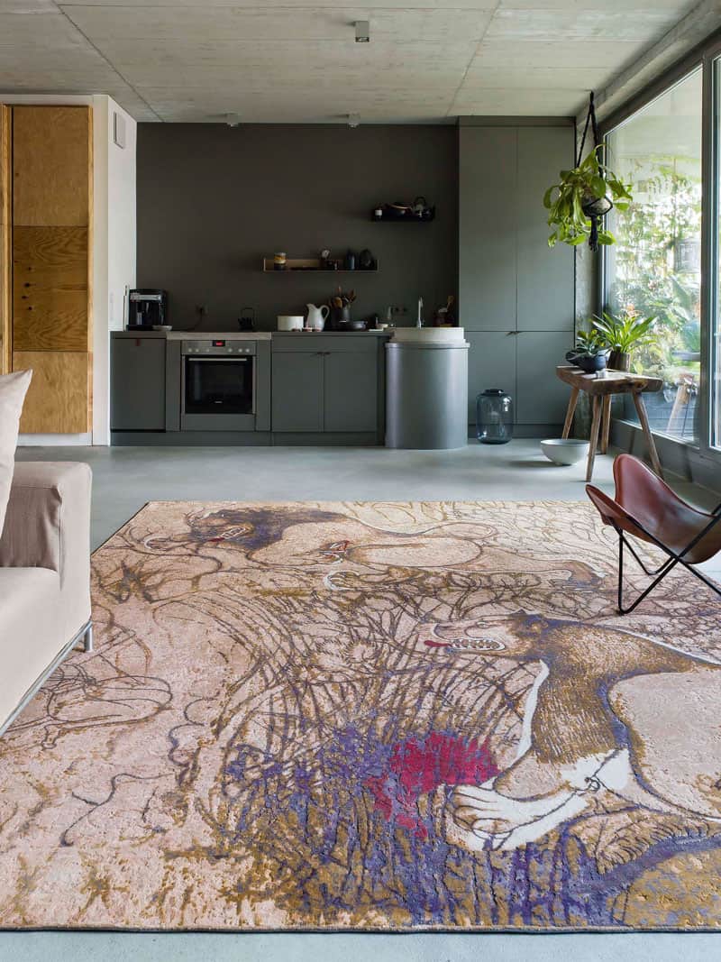 Two Lions Original auf Sand Teppich | Größe: 250 x 300 cm