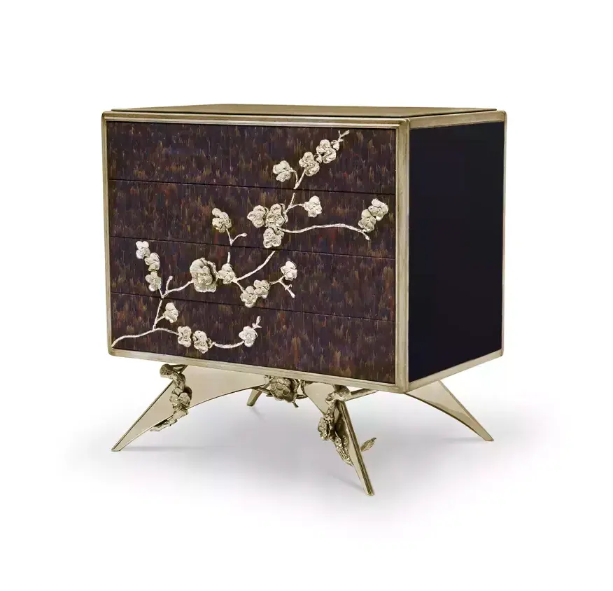 Mirage Purpurne Feder‑Nachttisch