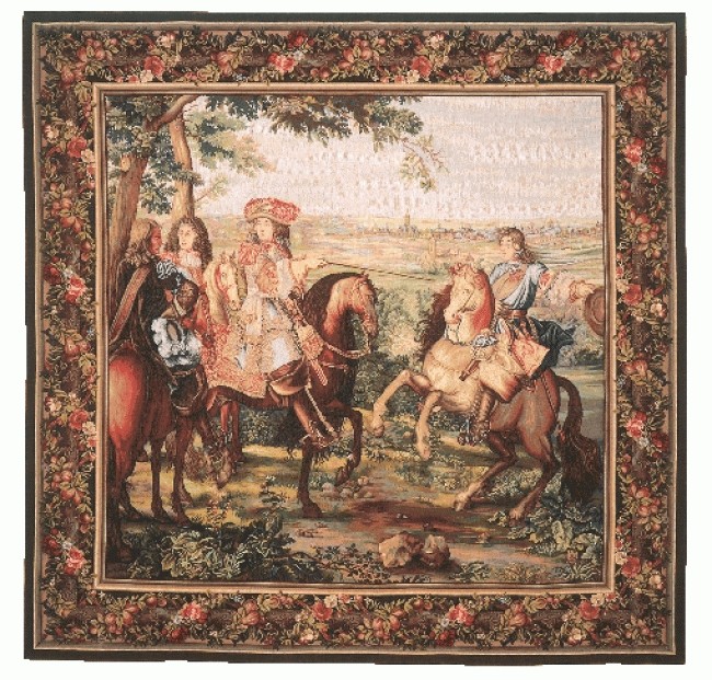 Die Eroberung von Lille Quadrat Wandteppich