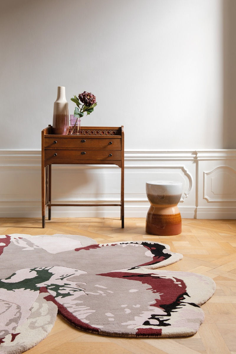 Shaped Magnolia Burgundy 162303 Teppich | Größe: Ø 200 cm