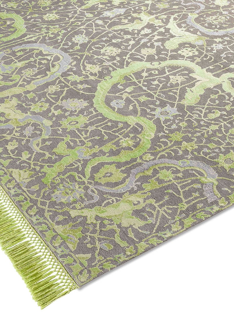 Tabriz Apple Green auf Naturgrau Teppich | Größe: 365 x 457 cm