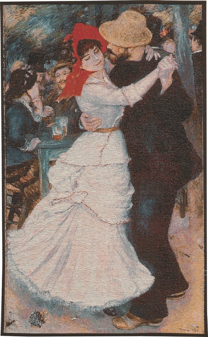 Tanz in Bougival, Pierre‑Auguste Renoir Wandteppich | Größe: 75 x 125 cm