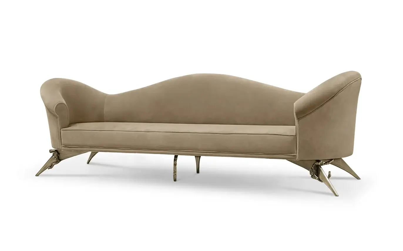 Colette Floral‑Sofa mit Metallgestell