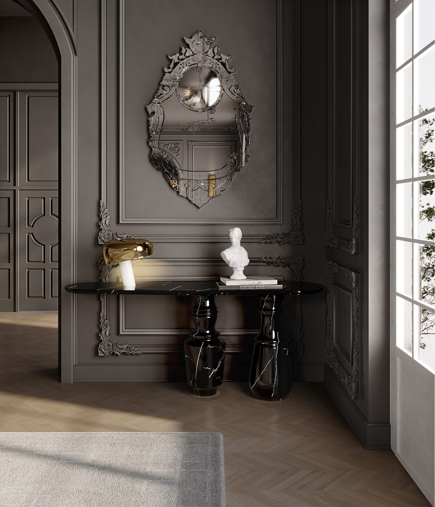 Obsidian Nero Marquina Konsole