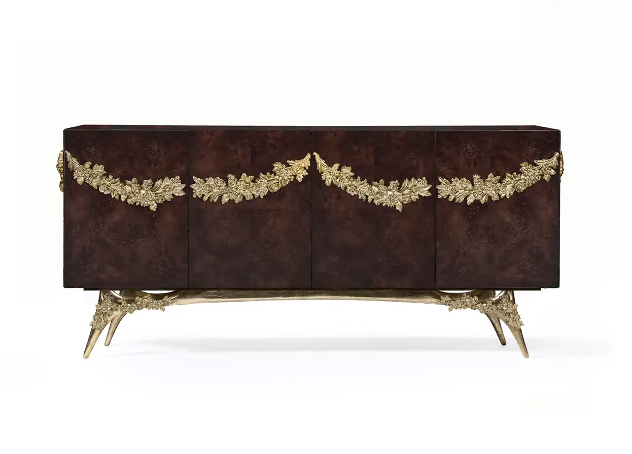 Majestica Walnusswurzel‑Furnier‑Sideboard