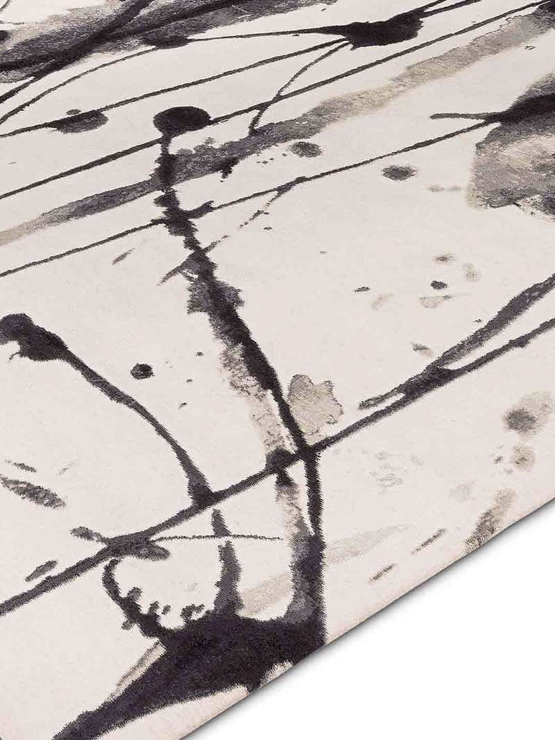 B&W auf Weiß Teppich | Größe: 122 x 183 cm