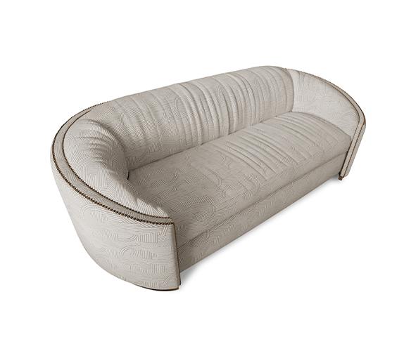 Premium Comfort Beiges Geschwungenes Sofa