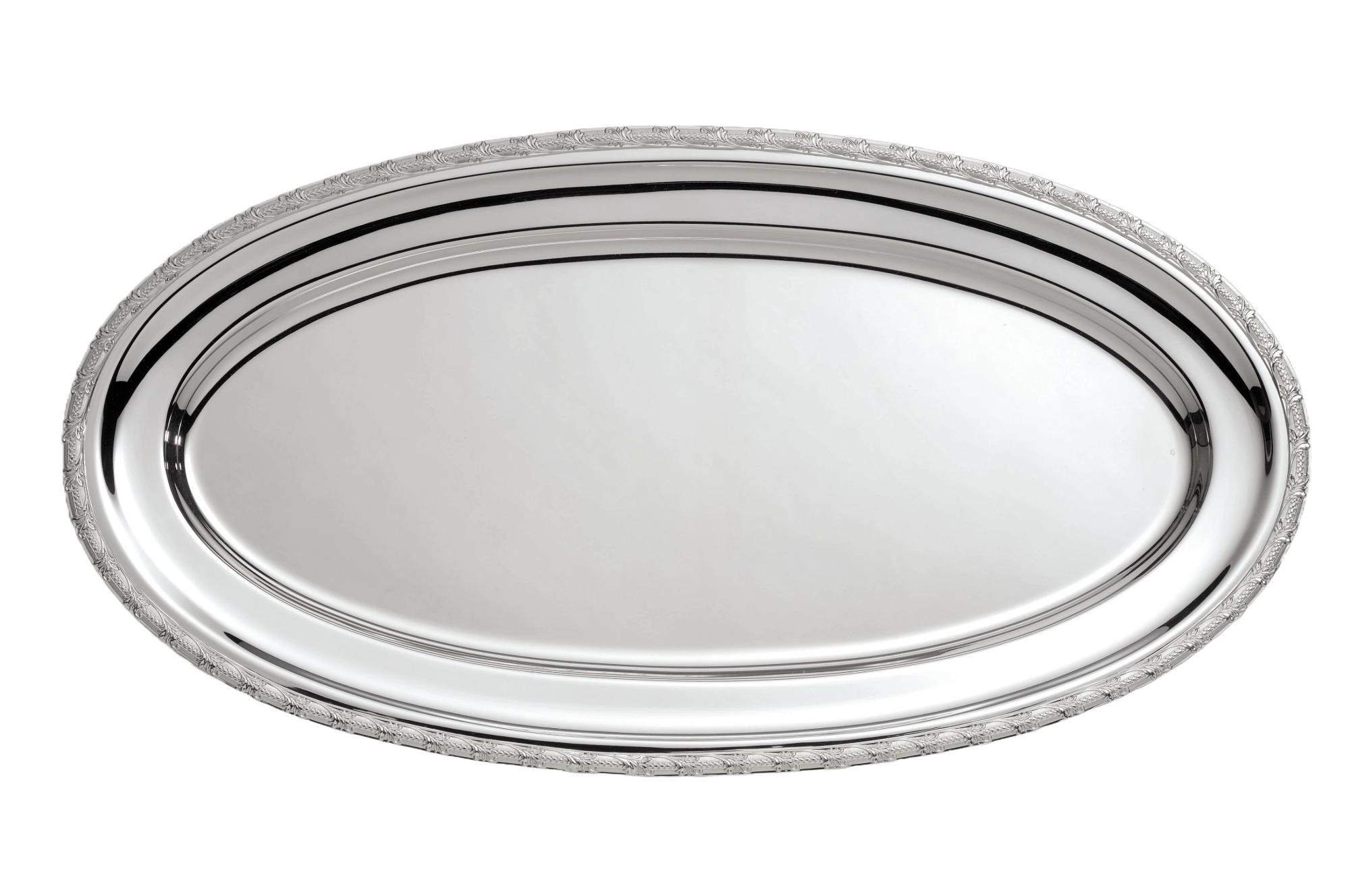 Versilberte ovale Platte | Dimensions: 37 x 54 cm