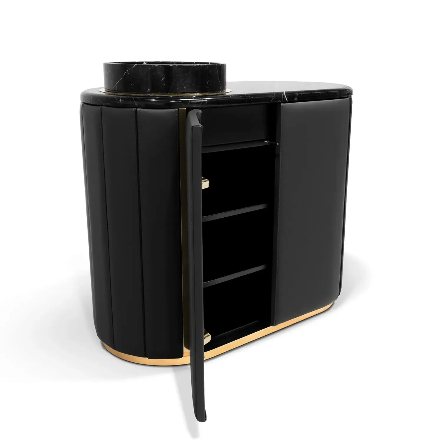 Majestätischer Schwarzer Waschtischunterschrank