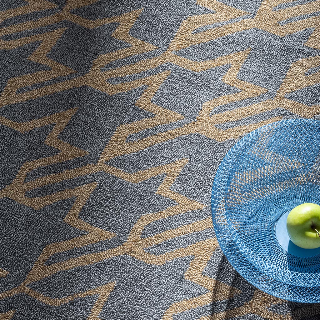 TB Houndstooth Wasserblau Outdoor 455708 Teppich | Größe: 250 x 350 cm