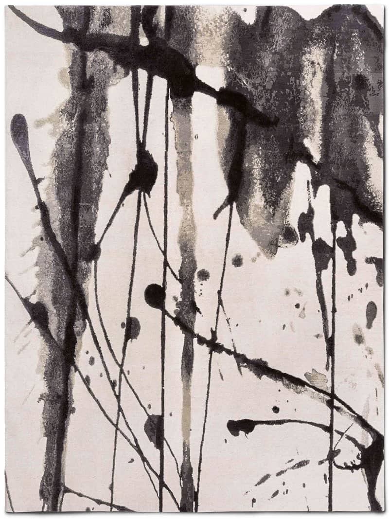 B&W auf Weiß Teppich | Größe: 122 x 183 cm