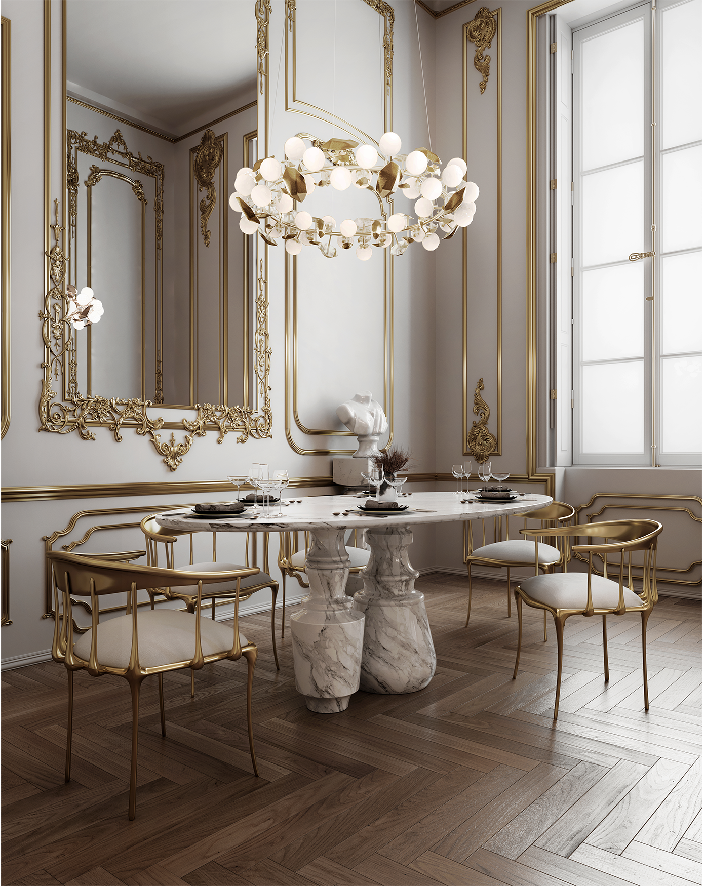 Obsidian Ovaler Estremoz Esstisch