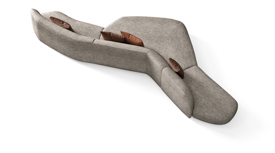 Modulares Sofa mit verdeckten Füßen