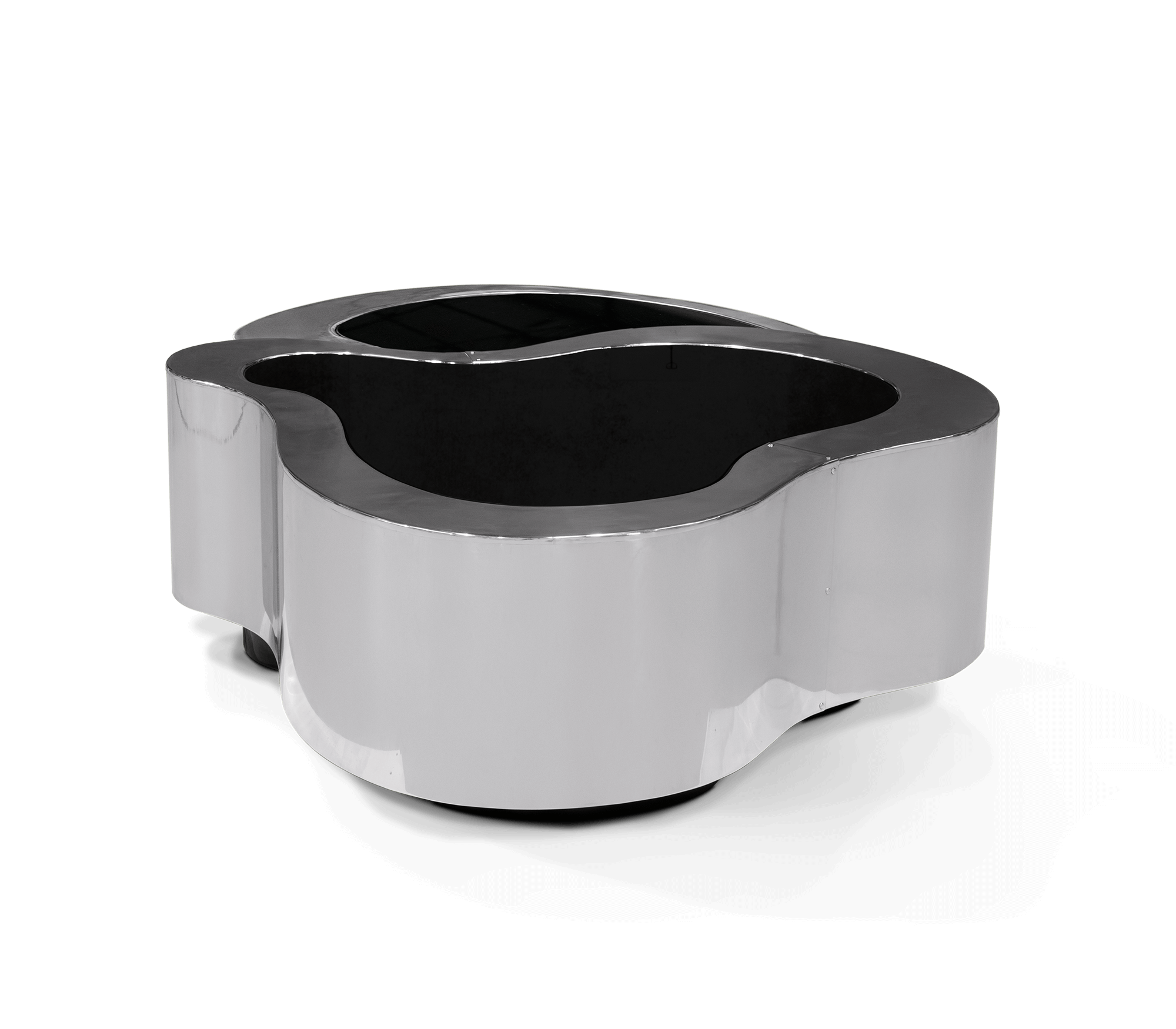 Crest Polierter Edelstahl Couchtisch‑Set | Konfiguration: Small