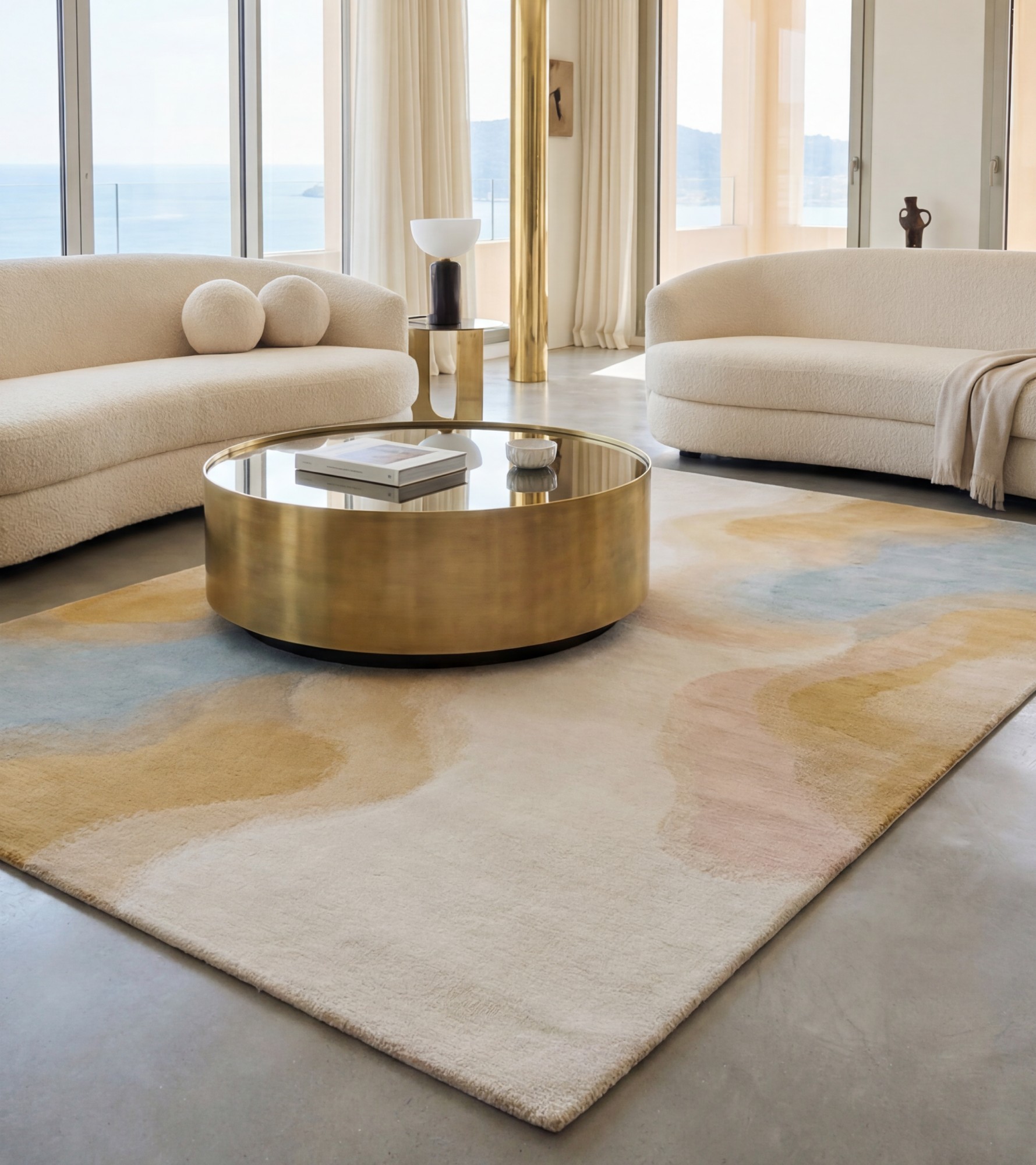 Fluid Lines Sand Teppich
