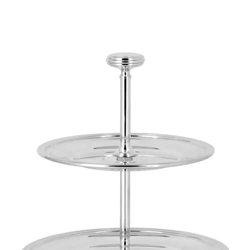 Versilberter dreistufiger kleiner Etagère für Kuchen