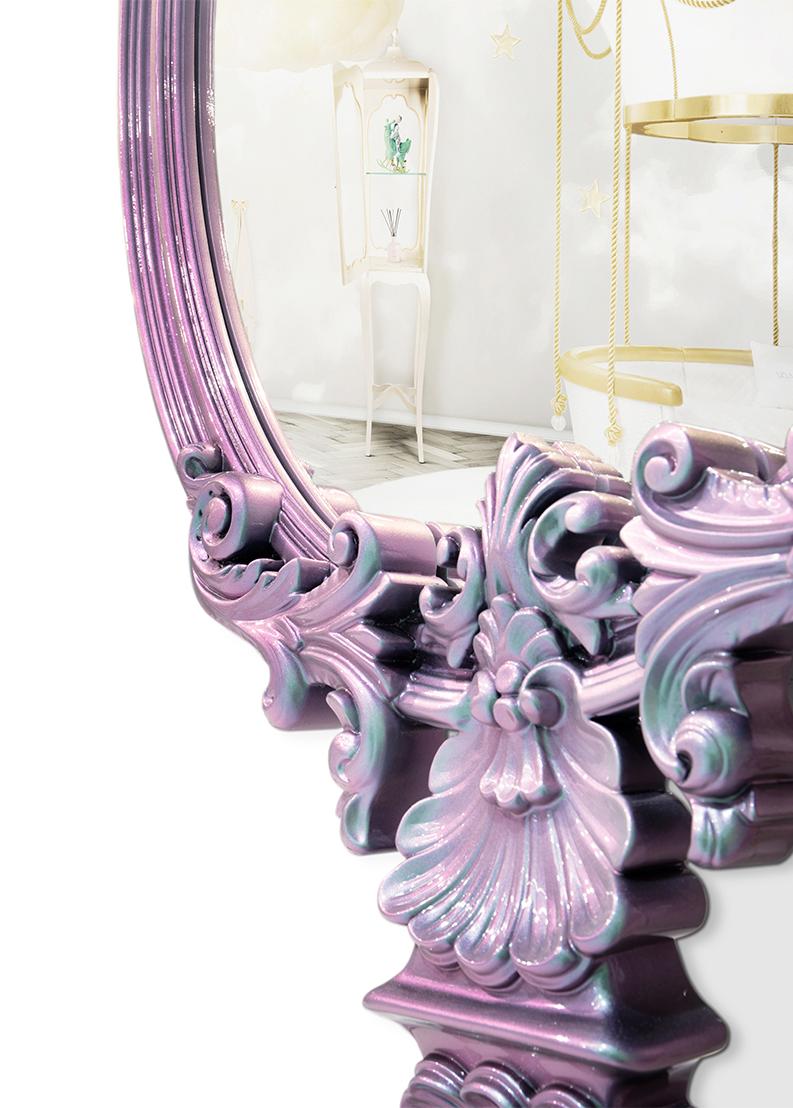 Mystic Chameleon Rosa Wandspiegel