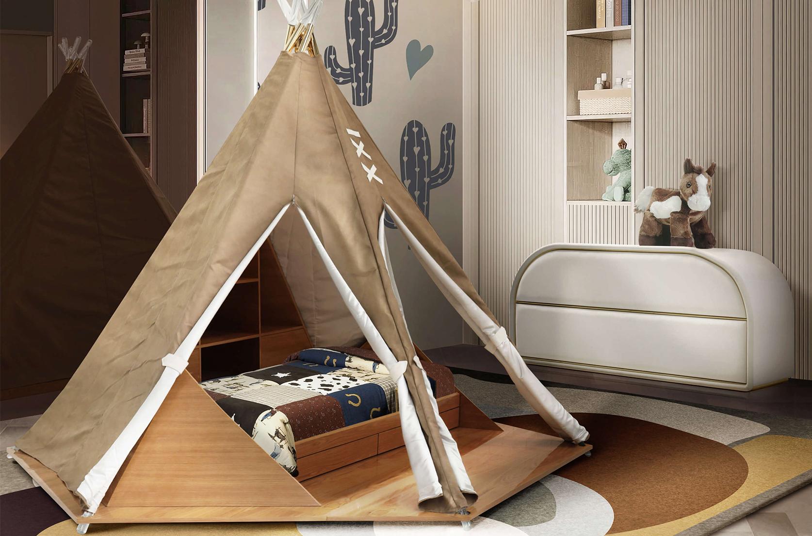 Stammesversteck‑Bett