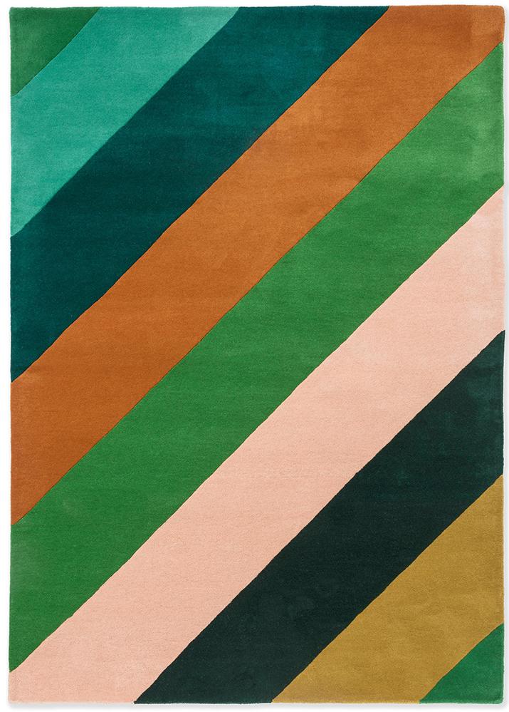 Sherbet Stripe Emerald/Amber Teppich | Größe: 170 x 240 cm