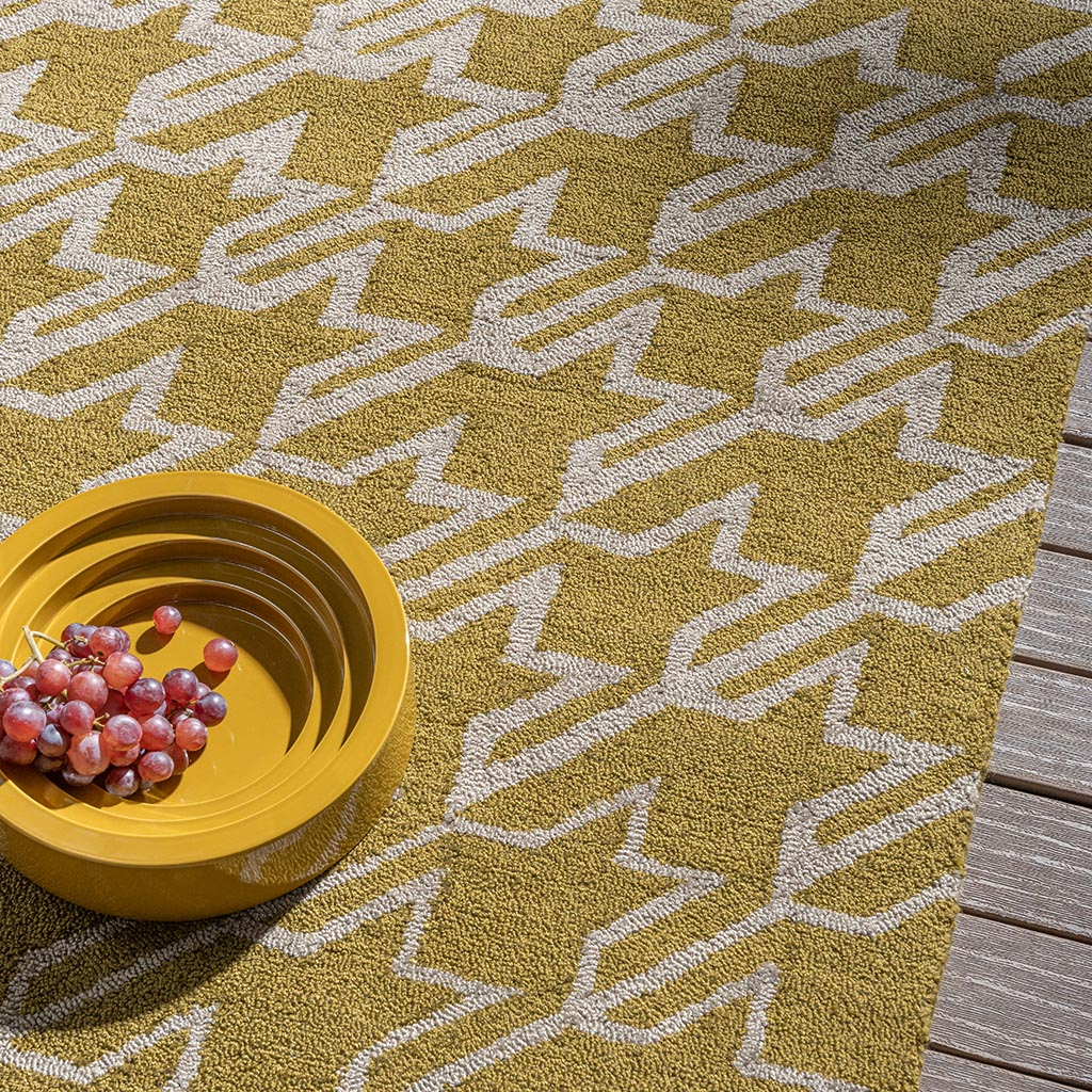 TB Houndstooth Senf Outdoor 455706 Teppich | Größe: 250 x 350 cm