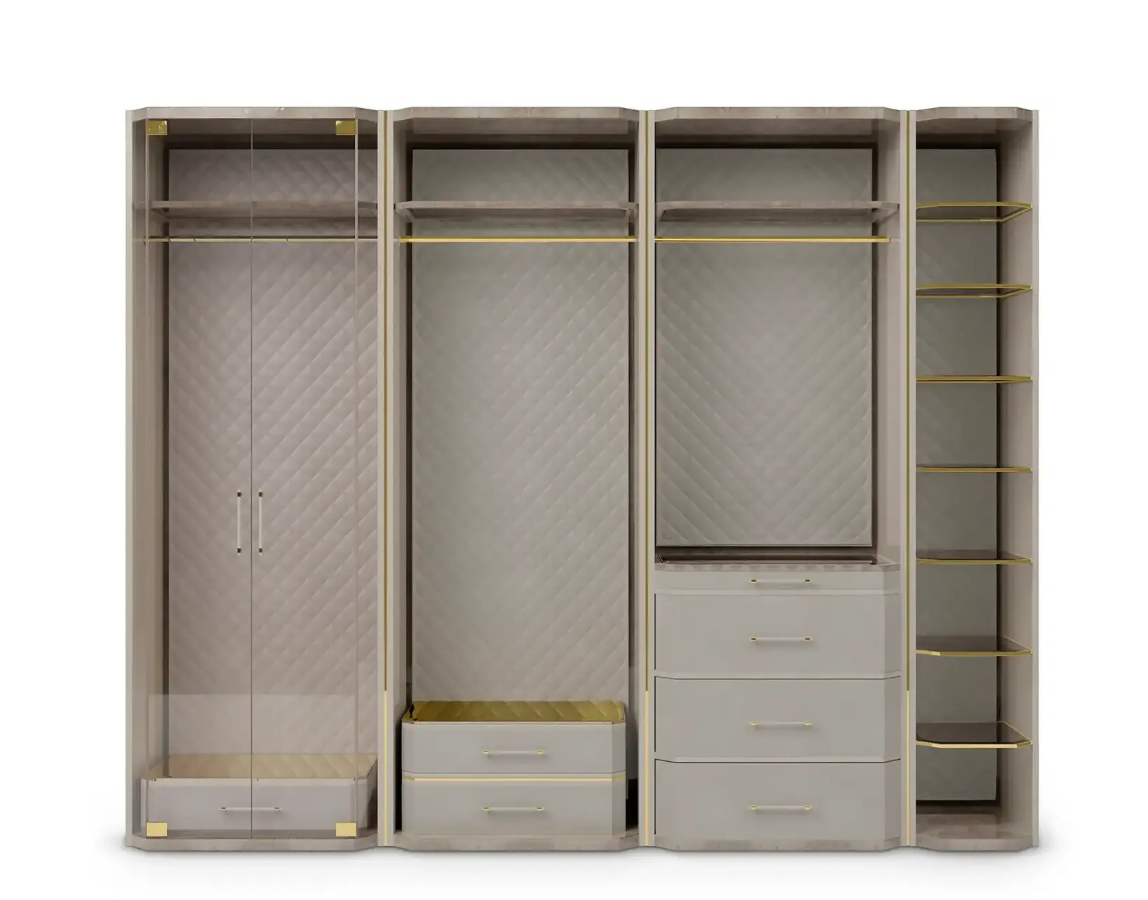 Cadence Beigefarbenes Schranksystem