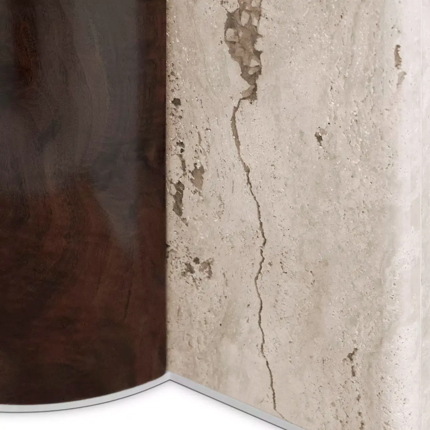 Parisian Travertin‑Marmor‑Ovales Esstisch