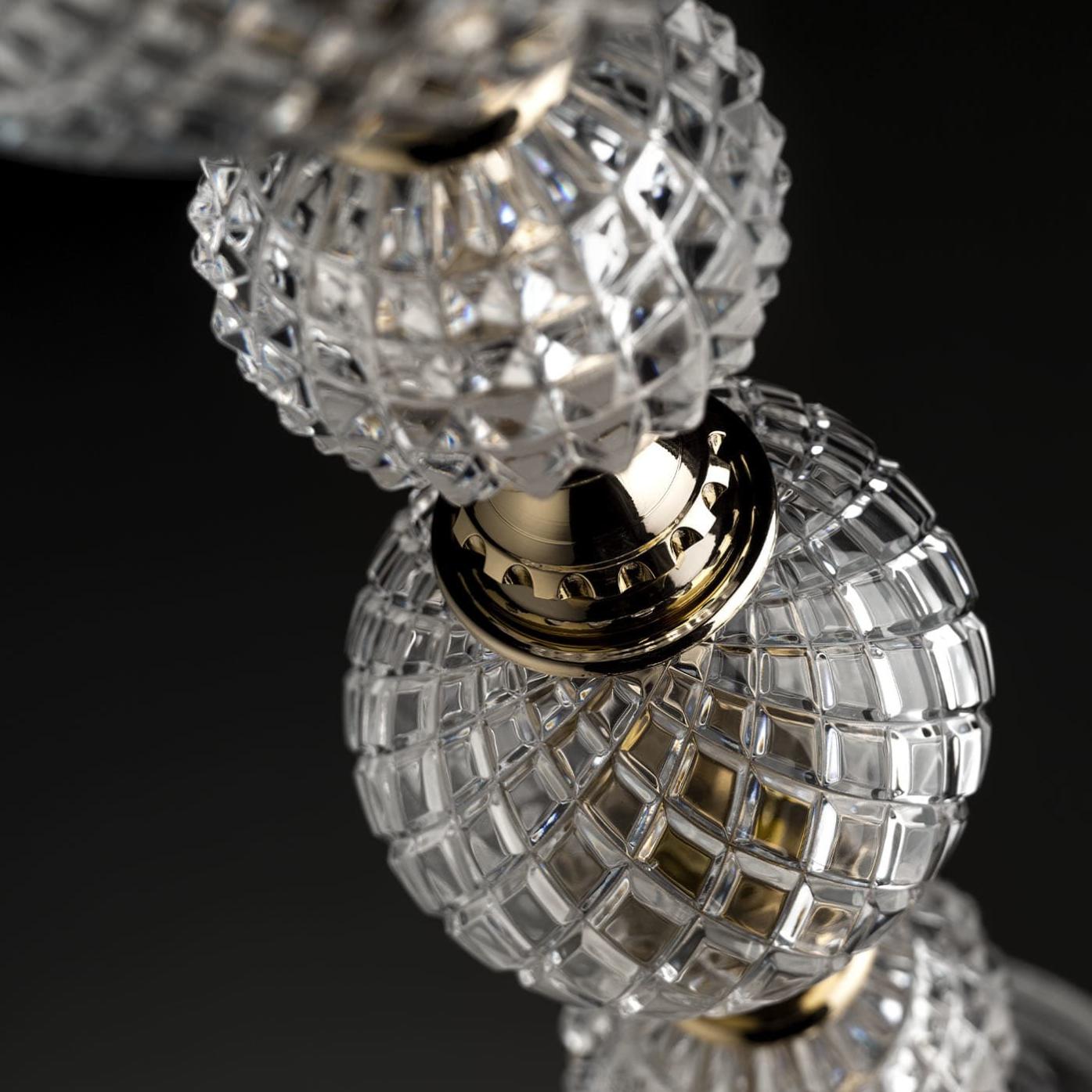 Kristall-Stehlampe mit konischem Elfenbeinschirm