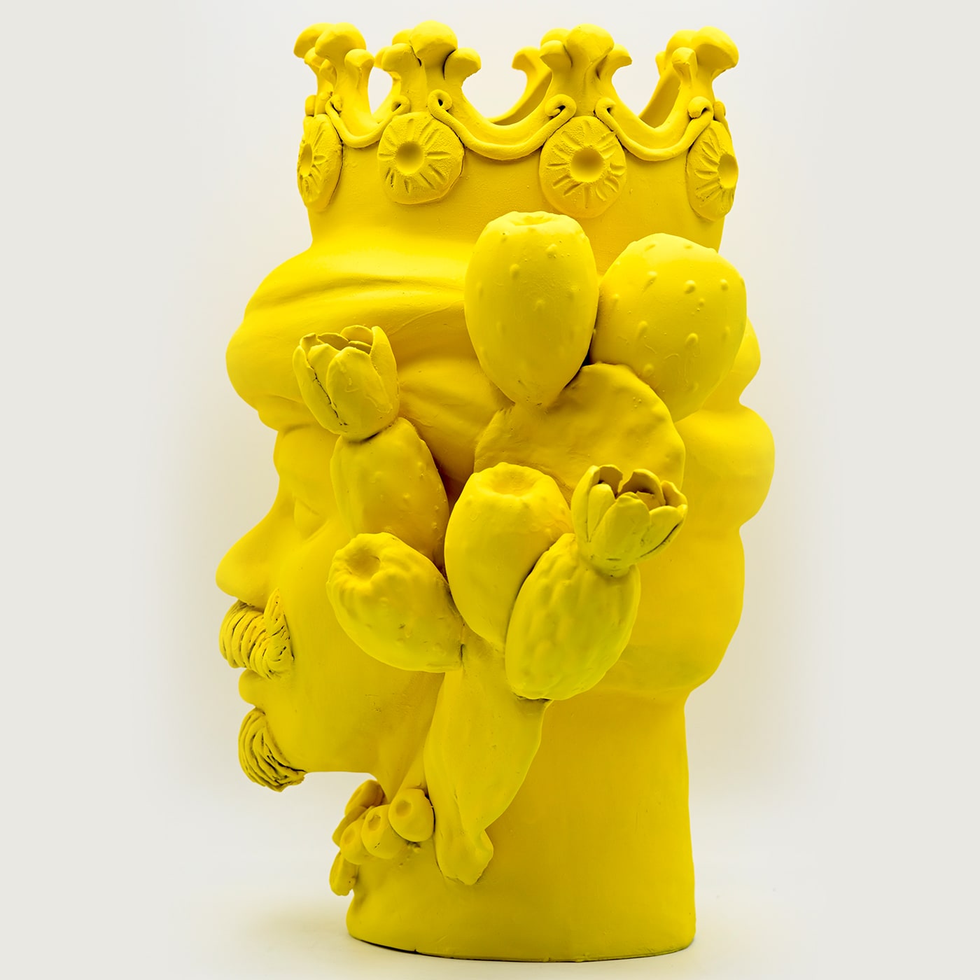 Maure‑Kopf gelb matt Skulptur
