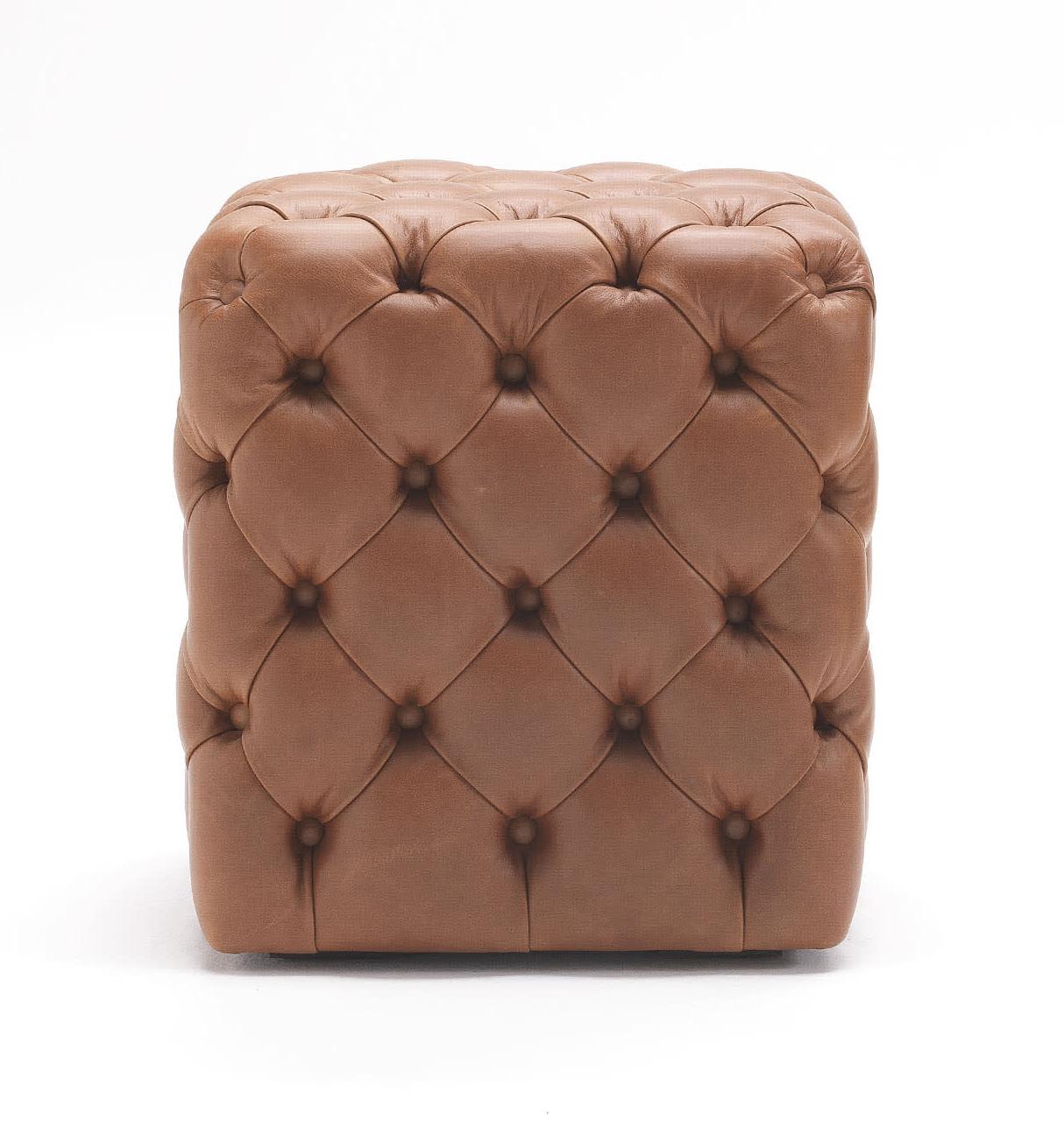 Clod Leder-Pouf