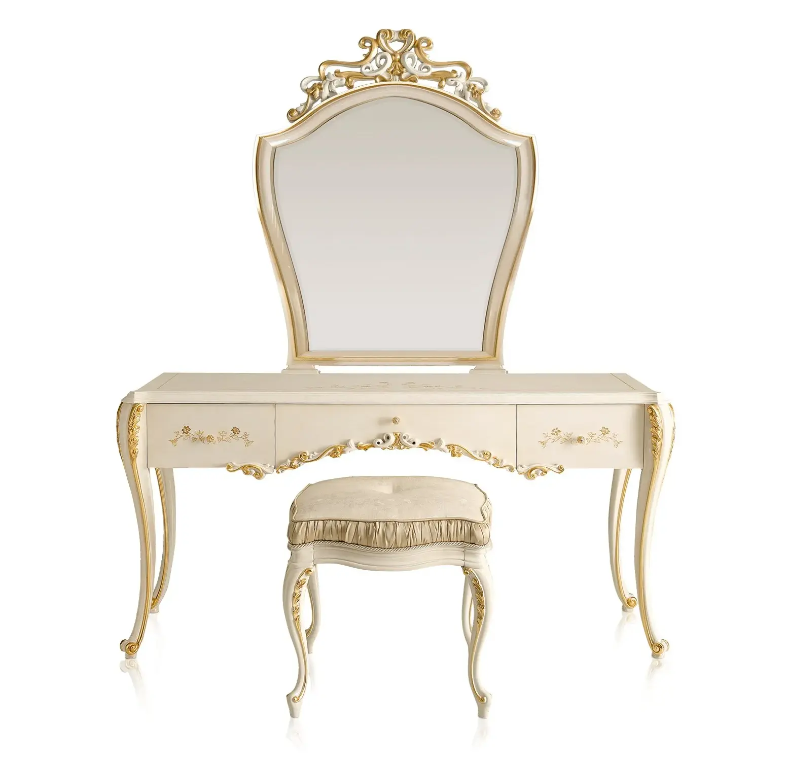 Italian Classic Schminktisch | Konfiguration: Tisch + Spiegel + Hocker