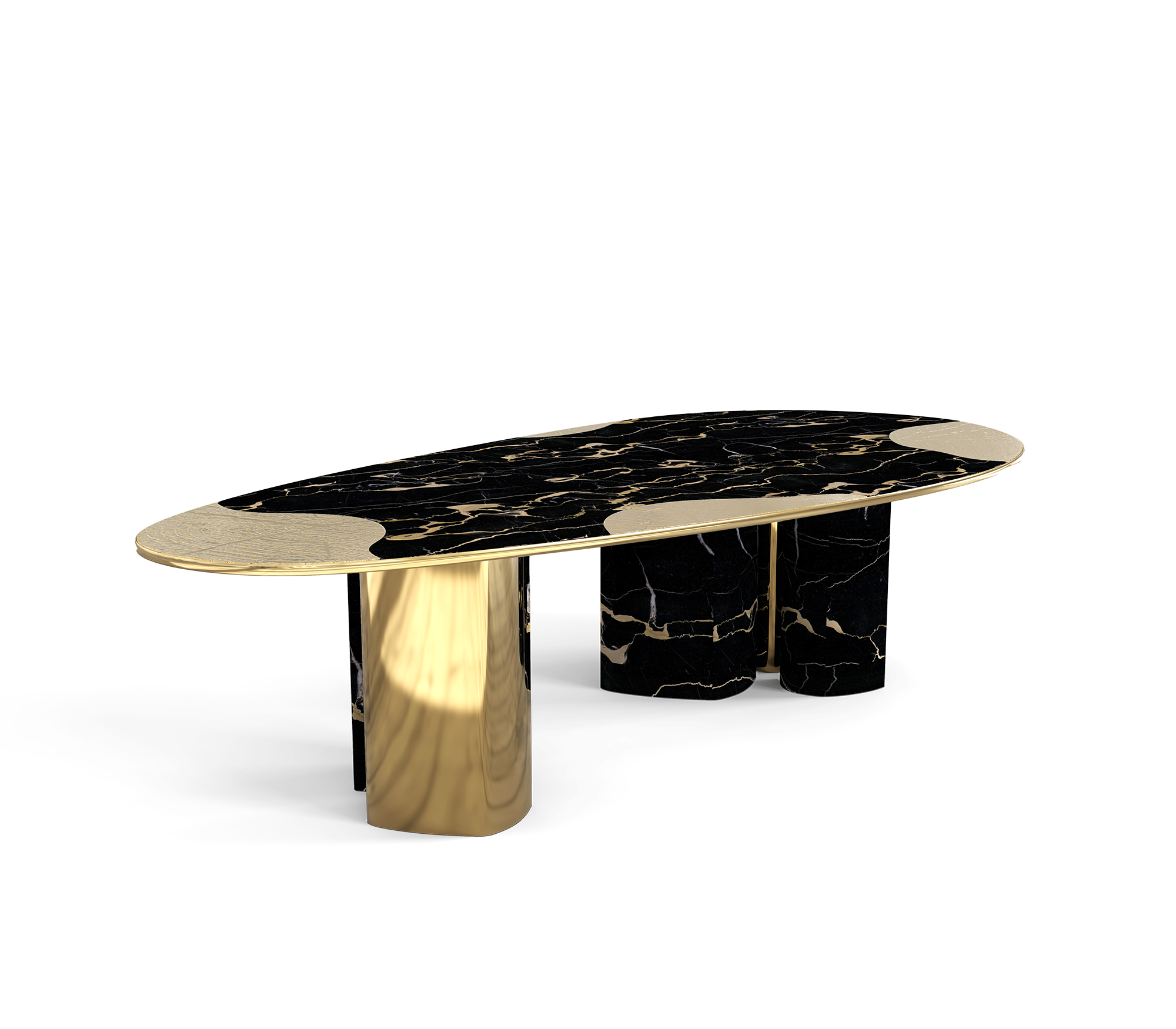 Athena Portoro Marmor & Gold Esstisch