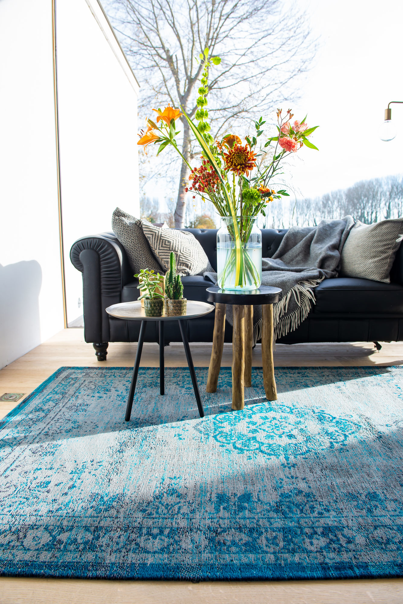 8255 Grey Turquoise Teppich | Größe: 80 x 150 cm