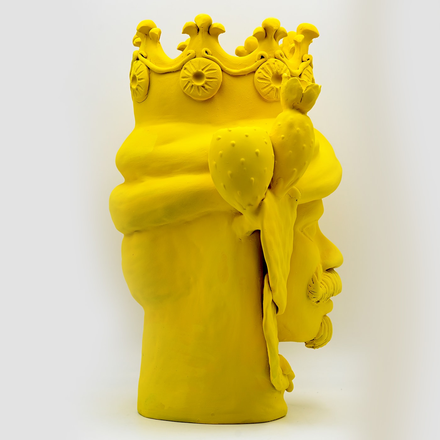 Maure‑Kopf gelb matt Skulptur